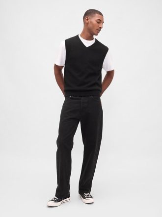 Colete suéter com decote em V