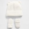 Conjunto de gorro e luvas CashSoft Bear para bebês e crianças pequenas Conjunto de gorro e luvas CashSoft Bear para bebês e crianças pequenas