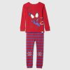 Conjunto de pijama de algodão escovado orgânico Marvel para bebês e crianças pequenas
