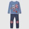 Conjunto de pijama de algodão escovado orgânico Marvel para bebês e crianças pequenas