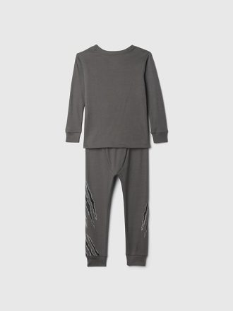 Conjunto de pijama de algodão escovado orgânico Marvel para bebês e crianças pequenas