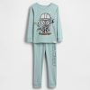 Conjunto de pijama de algodão escovado orgânico Star Wars para bebês e crianças pequenas