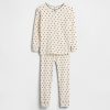Conjunto de pijama de algodão orgânico escovado para bebês e crianças pequenas
