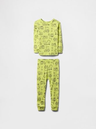 Conjunto de pijama de algodão orgânico escovado para bebês e crianças pequenas Conjunto de pijama de algodão orgânico escovado para bebês e crianças pequenas