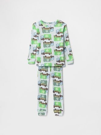 Conjunto de pijama de algodão orgânico escovado para bebês e crianças pequenas Conjunto de pijama de algodão orgânico escovado para bebês e crianças pequenas