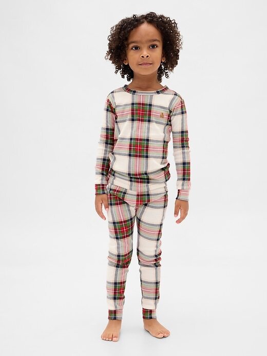 Conjunto de pijama de algodão orgânico escovado para bebês e crianças pequenas Conjunto de pijama de algodão orgânico escovado para bebês e crianças pequenas