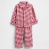 Conjunto de pijama de flanela reciclada para bebês e crianças pequenas