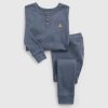 Conjunto de pijama Heather Henley de algodão orgânico para bebês e crianças pequenas
