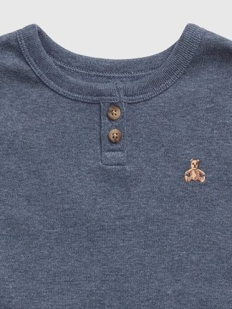 Conjunto de pijama Heather Henley de algodão orgânico para bebês e crianças pequenas