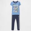 Conjunto de pijama Hot Wheels de algodão orgânico escovado para bebês e crianças pequenas