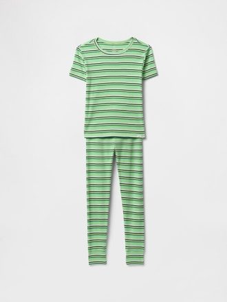 Conjunto de pijama infantil de algodão orgânico escovado