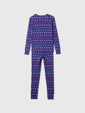 Conjunto de pijama infantil de algodão orgânico escovado