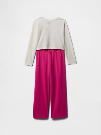 Conjunto de pijama infantil princesa pêssego curto