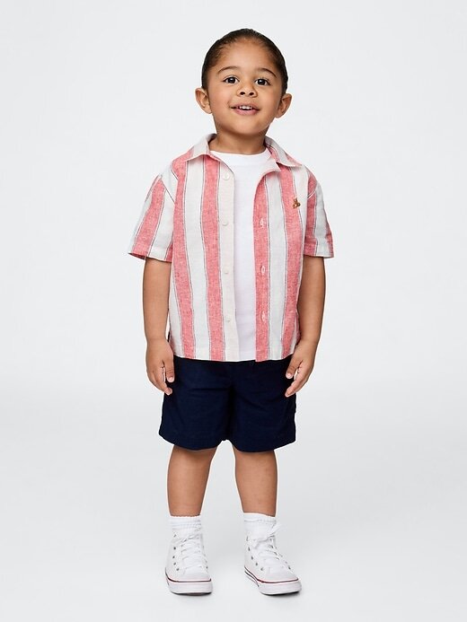 Conjunto de roupa de cabana de linho e algodão para bebês e crianças pequenas Conjunto de roupa de cabana de linho e algodão para bebês e crianças pequenas