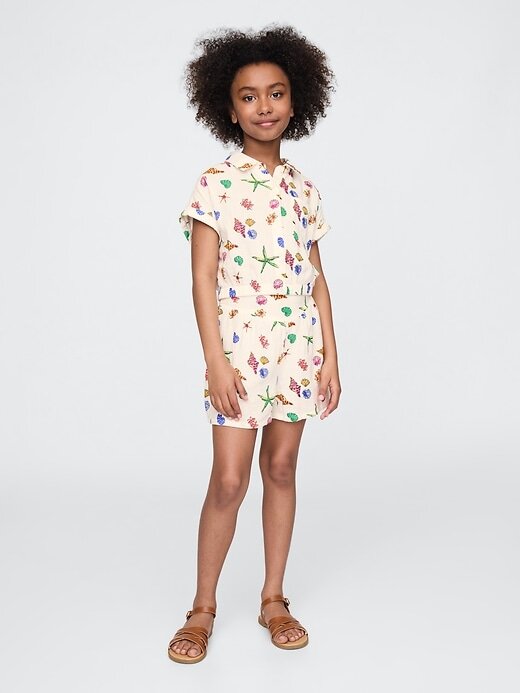 Conjunto de roupa infantil de gaze amassada Conjunto de roupa infantil de gaze amassada