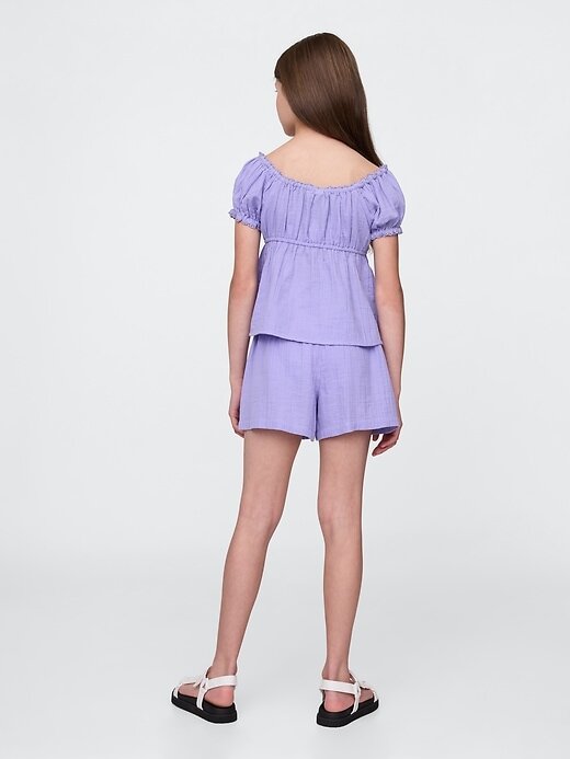 Conjunto de roupa infantil de gaze amassada Conjunto de roupa infantil de gaze amassada