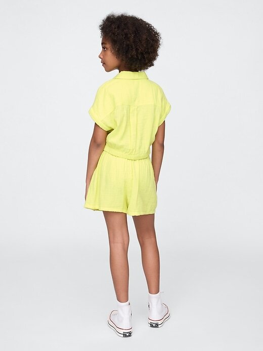 Conjunto de roupa infantil de gaze amassada Conjunto de roupa infantil de gaze amassada