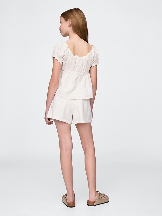 Conjunto de roupa infantil de gaze amassada Conjunto de roupa infantil de gaze amassada