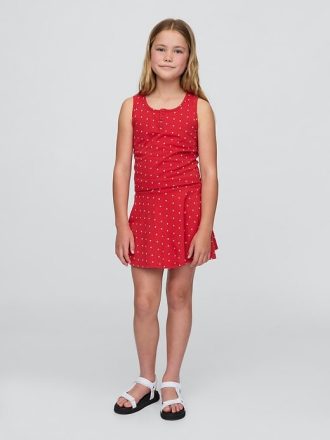 Conjunto de roupa infantil regata e saia-calça