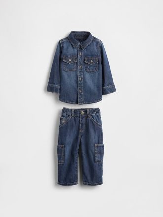 Conjunto de roupa jeans para bebê