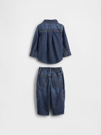 Conjunto de roupa jeans para bebê