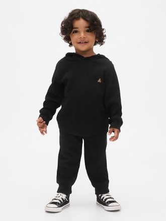 Conjunto de roupas waffle para bebês e crianças pequenas Conjunto de roupas waffle para bebês e crianças pequenas