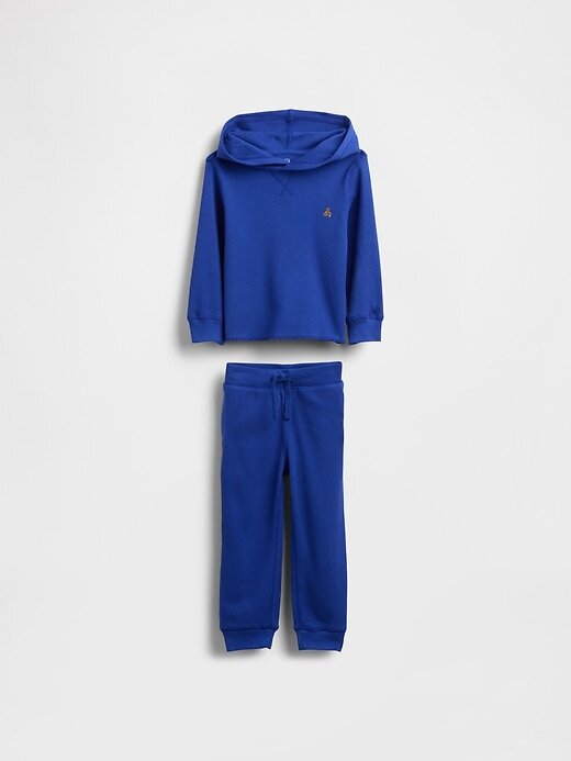 Conjunto de roupas waffle para bebês e crianças pequenas Conjunto de roupas waffle para bebês e crianças pequenas