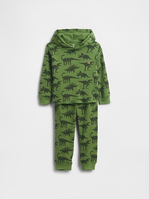 Conjunto de roupas waffle para bebês e crianças pequenas Conjunto de roupas waffle para bebês e crianças pequenas