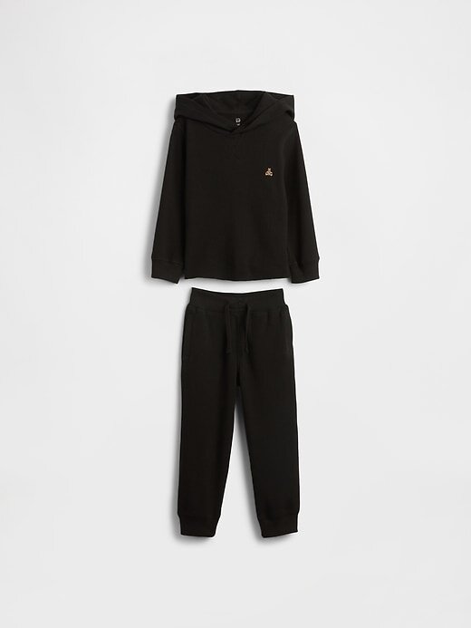 Conjunto de roupas waffle para bebês e crianças pequenas Conjunto de roupas waffle para bebês e crianças pequenas