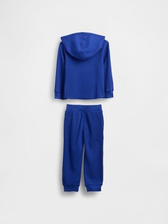 Conjunto de roupas waffle para bebês e crianças pequenas