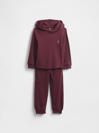 Conjunto de roupas waffle para bebês e crianças pequenas Conjunto de roupas waffle para bebês e crianças pequenas