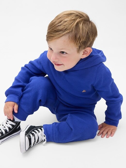 Conjunto de roupas waffle para bebês e crianças pequenas Conjunto de roupas waffle para bebês e crianças pequenas