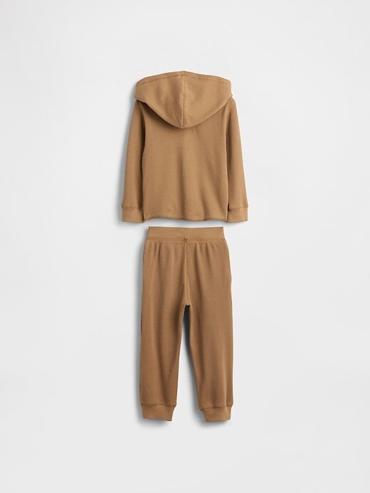 Conjunto de roupas waffle para bebês e crianças pequenas Conjunto de roupas waffle para bebês e crianças pequenas