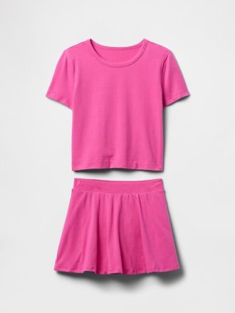 Conjunto de saia-calça infantil