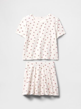 Conjunto de saia-calça infantil