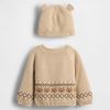 Conjunto de suéter cardigan de urso com forro de sherpa para bebê