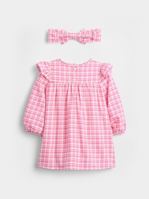 Conjunto de vestido xadrez para bebê Conjunto de vestido xadrez para bebê
