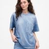 Gap × BÉIS Camiseta jeans de malha adulta com bolso