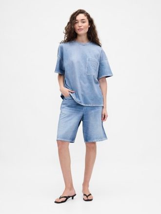 Gap × BÉIS Camiseta jeans de malha adulta com bolso