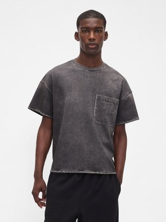 Gap × BÉIS Camiseta jeans de malha adulta com bolso