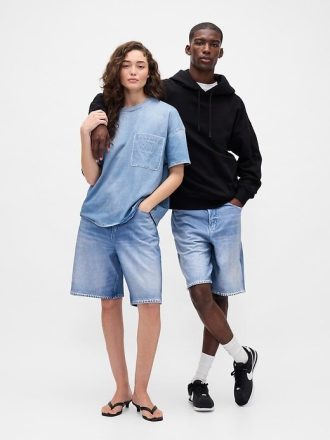 Gap × BÉIS Shorts jeans largos de malha adulto