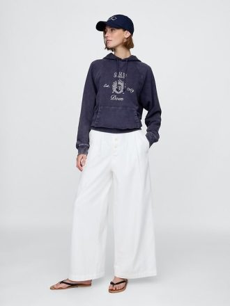 Gap × DÔEN Moletom com capuz adulto com estampa raglan e logotipo pesado