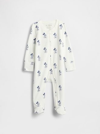 Gap × Disney Baby Algodão Orgânico com Pés em Peça Única