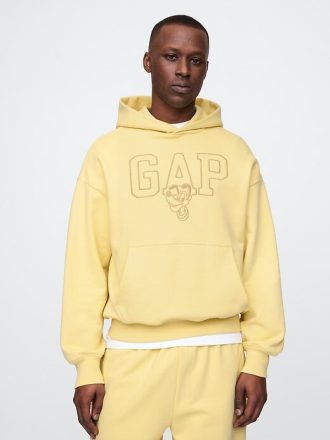 Gap × Disney Moletom com capuz com logotipo grande para adultos