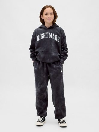 Gap × Disney Tim Burton’s O Estranho Mundo de Jack Calça de moletom infantil VintageSoft Skull Baggy