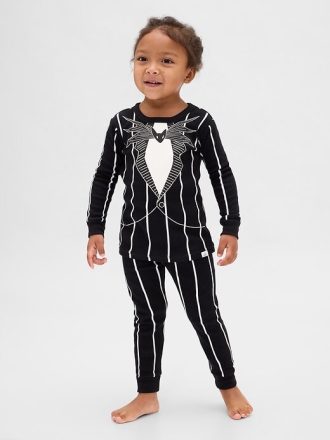 Gap × Disney Tim Burton’s O Estranho Mundo de Jack Conjunto de pijama de algodão orgânico para bebês e crianças pequenas