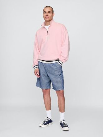 Gap × Malbon Heavyweight Logo Pullover com zíper de um quarto