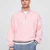 Gap × Malbon Heavyweight Logo Pullover com zíper de um quarto