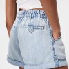 GapStudio Shorts Jeans Drapeado de Cintura Alta Easy GapStudio Shorts Jeans Drapeado de Cintura Alta Easy