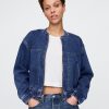 Jaqueta bomber jeans de malha